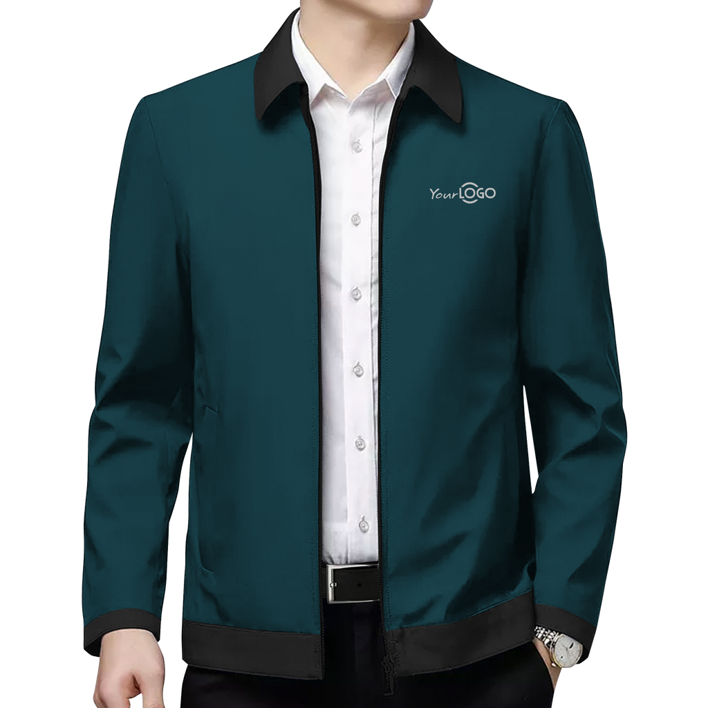 Corporate Jacket with Collar, Cuff and Hem Accent Custom Personalized