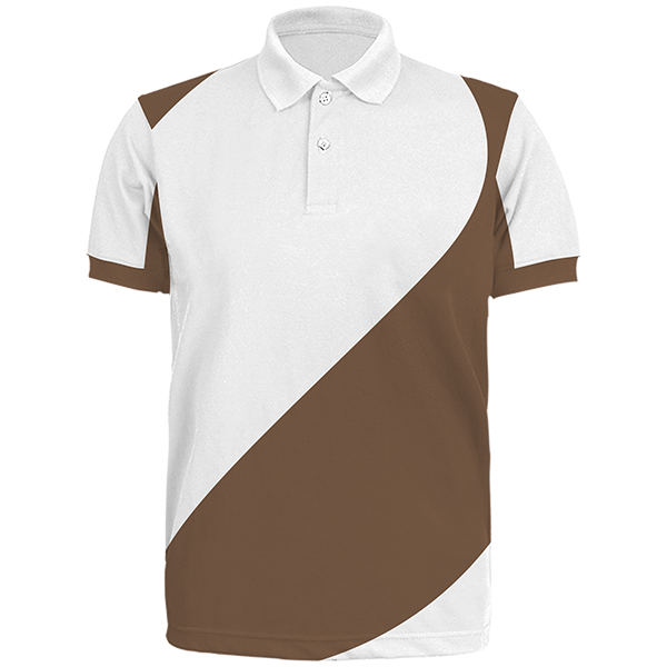 Brown and shop white polo shirt